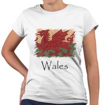 Camiseta Baby Look Wales País de Gales Bandeira