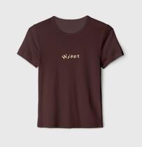 Camiseta Baby Look Wiser 100% Algodão Marro - Dourado