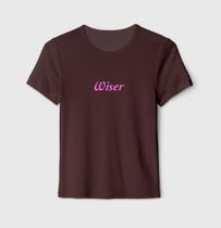 Camiseta Baby Look Wiser 100% Algodão Marrom - Rosa