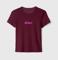 Camiseta Baby Look Wiser 100% Algodão Vinho - Rosa