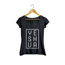 Camiseta Baby Look Yeshua Gospel Deus Evangélica feminino preto
