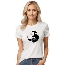 Camiseta Baby Look Yin e Yang Cats