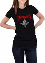 Camiseta Baby lookFeminina Show Banda Manowar Kings Of Metal Heavy