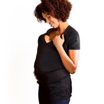 Camiseta Baby Wrap Carrier NüRoo Pocket para mamãe e bebê preta