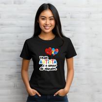 Camiseta Babylook Autismo Consciente Autista Algodão Plus