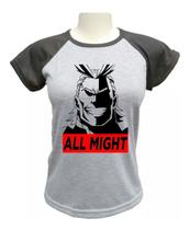 Camiseta Babylook Boku No Hero All Might Camiseta Babylook Boku No Hero All Might
