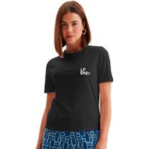 Camiseta Babylook Easy Lança Perfume MC OU24 Preto Feminino