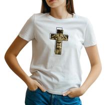 Camiseta babylook feminina cruz leão manga curta Durabilidade