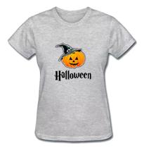 Camiseta Babylook Feminina Halloween Abóbora Chapéu Novidade