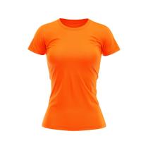 Camiseta Babylook Feminina Lisa DryFit Uv Laranja