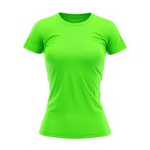 Camiseta Babylook Feminina Lisa DryFit Uv Verde Neon