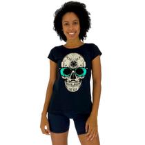 Camiseta Babylook Feminina MXD Conceito Caveira Popstar