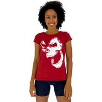 Camiseta Babylook Feminina MXD Conceito Monkey Skull Caveira Macaco