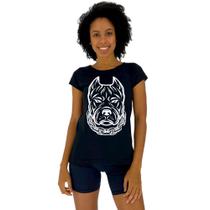Camiseta Babylook Feminina MXD Conceito Pitbull Gangster Camiseta Babylook Feminina MXD Conceito Pitbull Gangster