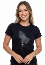 Camiseta Babylook Feminina Santo Rosário Terço Católico Camiseta Babylook Feminina Santo Rosário Terço Católico
