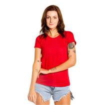 Camiseta Babylook Lisa Básica Estilosa 100%Algodão Vermelha