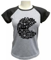 Camiseta Babylook Pac Man Controles Consoles - alternativo basico