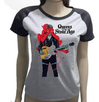 Camiseta Babylook Queens Of The Stone Age Exclusivo Camiseta Babylook Queens Of The Stone Age Exclusivo