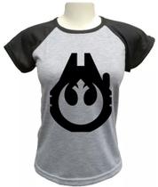 Camiseta Babylook Starwars Millenium Falcon Rebel Legion