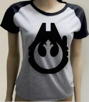 Camiseta Babylook Starwars Millenium Falcon Rebel Legion