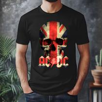 Camiseta Banda Acdc Edição Caveira Inglaterra 100% Algodao