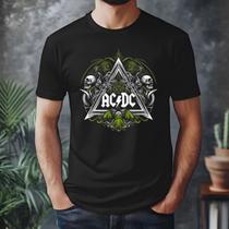 Camiseta Banda Acdc Estampa Nova Triangulo Verde