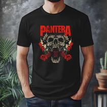 Camiseta Banda Black Pantera Edição Color Red Caveira Camiseta Banda Black Pantera Edição Color Red Caveira