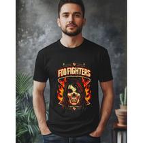 Camiseta Banda De Rock Foo Fighters Algodão Exclusiva