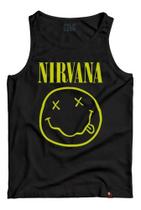 Camiseta Banda Rock Clássicos Anos 80 Regata Nirvana Logo