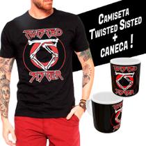 Camiseta banda Twisted Sister rock anos 80 + Caneca