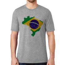 Camiseta Bandeira Brasil Mapa - Foca na Moda