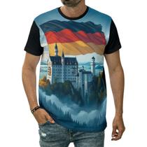 Camiseta Bandeira Da Alemanha País Castelo De Neuschwanstein