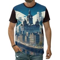 Camiseta Bandeira Da Escócia Arquitetura De Glasgow País Camiseta Bandeira Da Escócia Arquitetura De Glasgow País