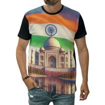 Camiseta Bandeira Da Índia País Monumento Taj Mahal Nação Camiseta Bandeira Da Índia País Monumento Taj Mahal Nação
