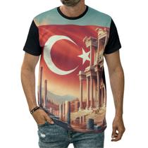 Camiseta Bandeira Da Turquia País Ruínas De Éfeso Nação Camiseta Bandeira Da Turquia País Ruínas De Éfeso Nação