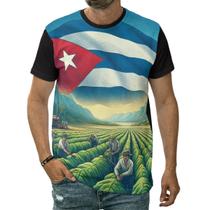 Camiseta Bandeira De Cuba País República Caribe Ilha Arte