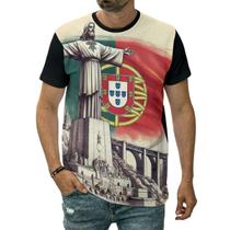 Camiseta Bandeira De Portugal País Português Estátua Arte