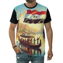 Camiseta Bandeira Do Egito País Barco Rio Nilo Paisagem