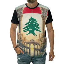 Camiseta Bandeira Do Líbano País Oriente Médio Antiguidade