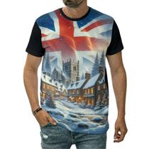 Camiseta Bandeira Do Reino Unido Cruz Símbolo Inverno Frio