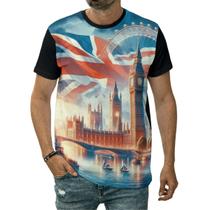 Camiseta Bandeira Do Reino Unido Cruz Símbolo Vermelha