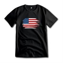 Camiseta Bandeira Dos EUA Algodão Premium