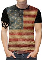 Camiseta bandeira Estados Unidos PLUS SIZE Masculina Blusa