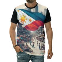 Camiseta Bandeira Filipinas País Ásia Feira Comércio Arte Camiseta Bandeira Filipinas País Ásia Feira Comércio Arte