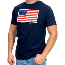 Camiseta Bandeira Usa Txc Masculina Azul Marinho