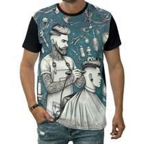 Camiseta Barbearia Barber Shop Barbeiro Barba Clássico Camiseta Barbearia Barber Shop Barbeiro Barba Clássico
