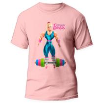 Camiseta Barbie BodyBuilder Treino Fofo Academia Rosa 2