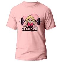 Camiseta Barbie BodyBuilder Treino Fofo Academia Rosa 5