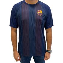 Camiseta Barcelona Listrada Masculino - Marinho e Vermelho