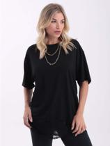 Camiseta Barra Assimétrica Com Renda Revanche Ct.Fem.00072